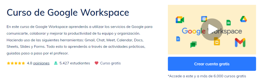 Curso de Google Workspace en Edutin Academy