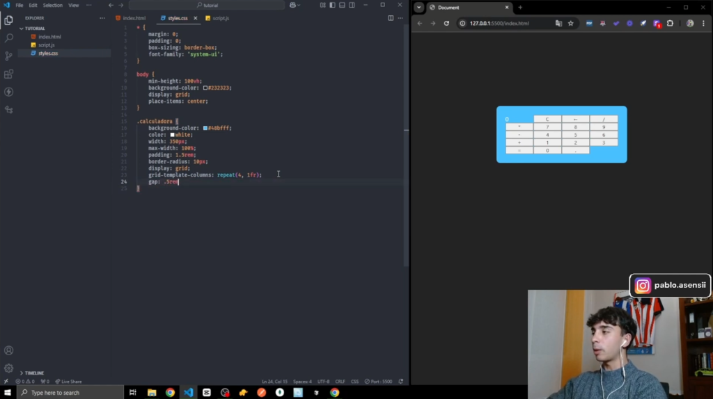 🔥 Cómo HACER una CALCULADORA en JavaScript, HTML y CSS - PASO A PASO ✅ - AsensiDev en Youtube