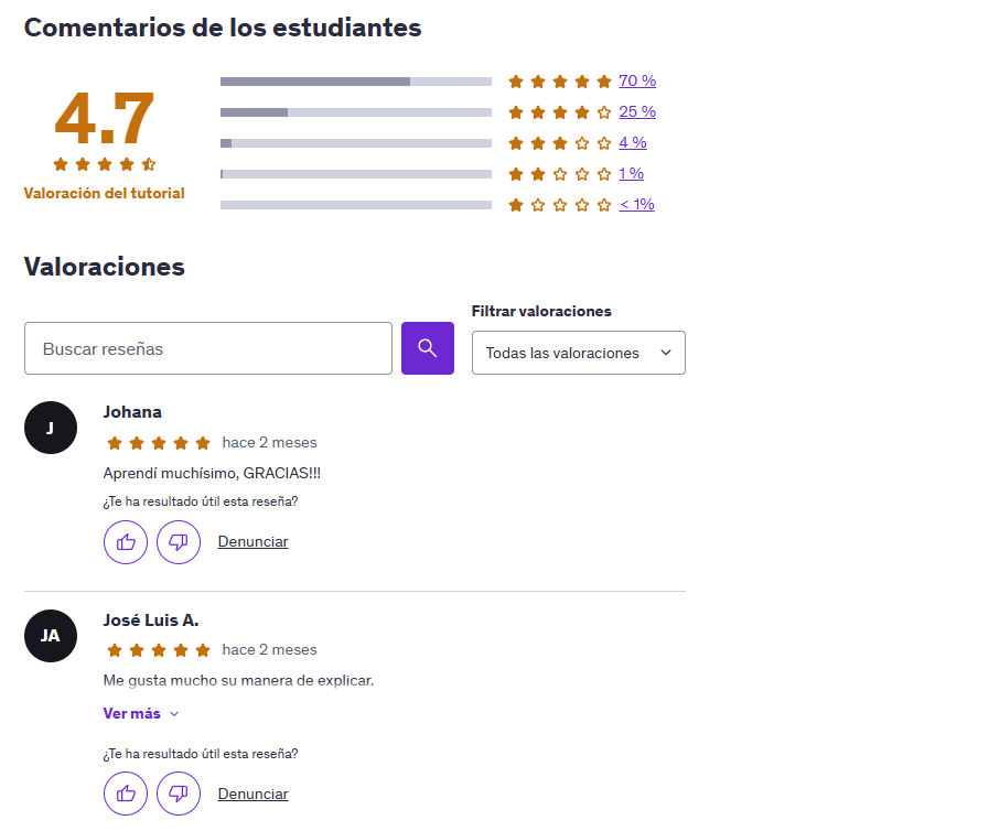 Adobe XD: Aprende a crear prototipos profesionales desde 0 | Valoracion