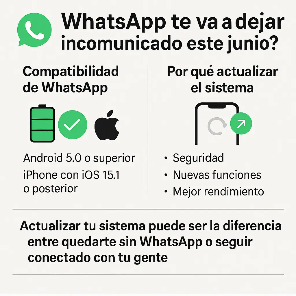 magen sobre la compatibilidad y la importancia de actualizar el sistema