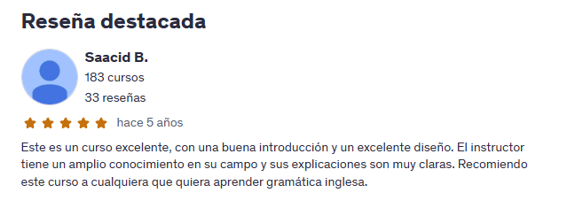 Curso básico de inglés: actualización de gramática y expresión oral | Valoración