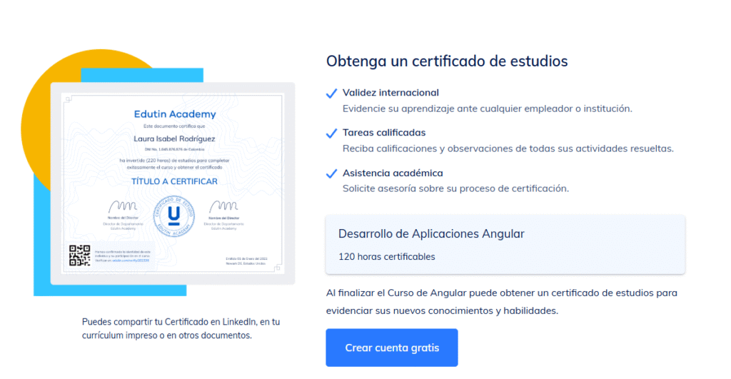Desarrollo de Aplicaciones Angular | Certificado