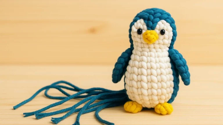 Descarga gratis un patrón 3D para crear un pingüino de macramé paso a paso