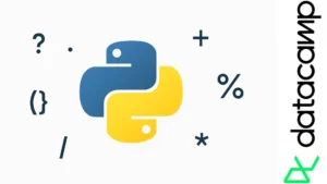 Logo de Python con símbolos de expresiones regulares en un diseño minimalista horizontal