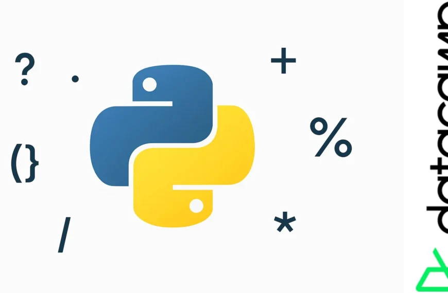 Logo de Python con símbolos de expresiones regulares en un diseño minimalista horizontal
