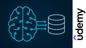 Ilustración de cerebro digital conectado a base de datos, representando el aprendizaje de SQL