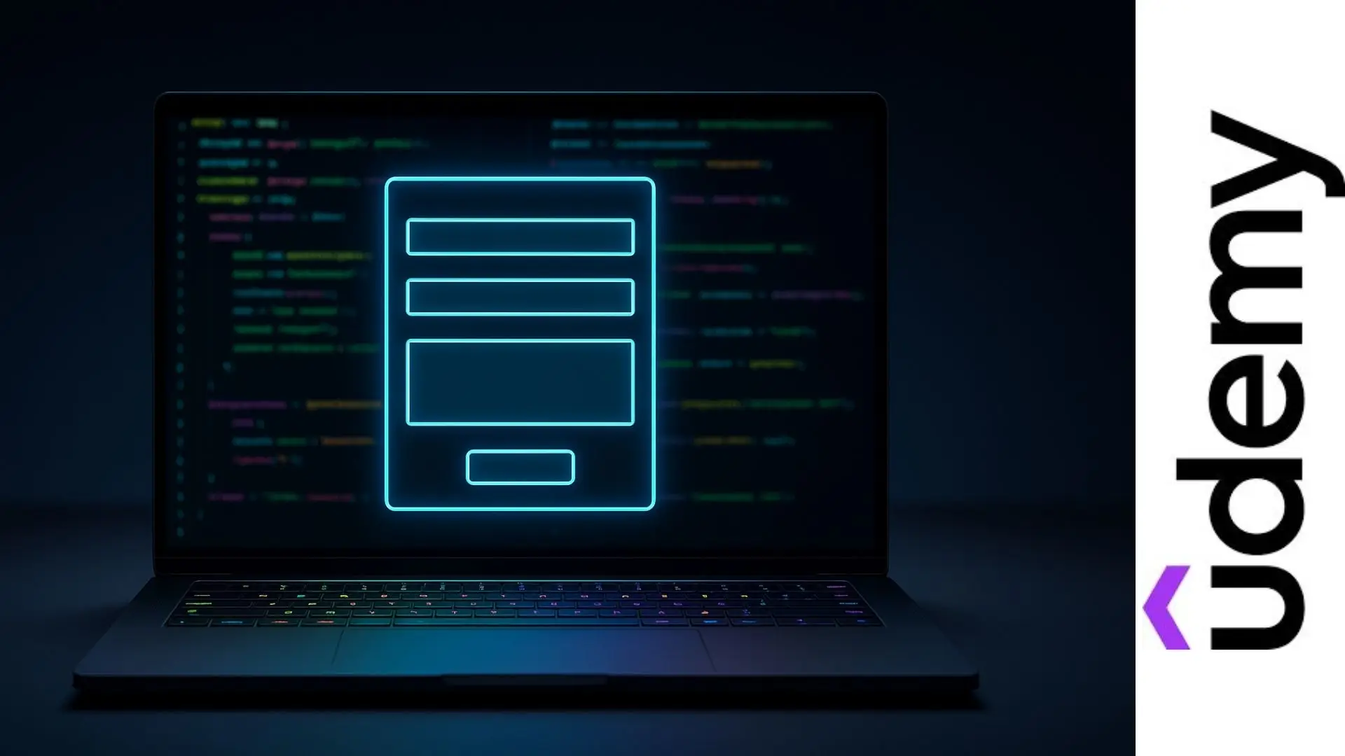 Formulario web sobre código PHP en pantalla de laptop, representando el envío de datos con programación