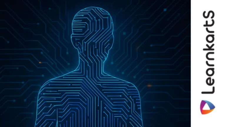 Ilustración digital de una silueta formada por circuitos luminosos que representa la ciberseguridad y la certificación CompTIA Security+