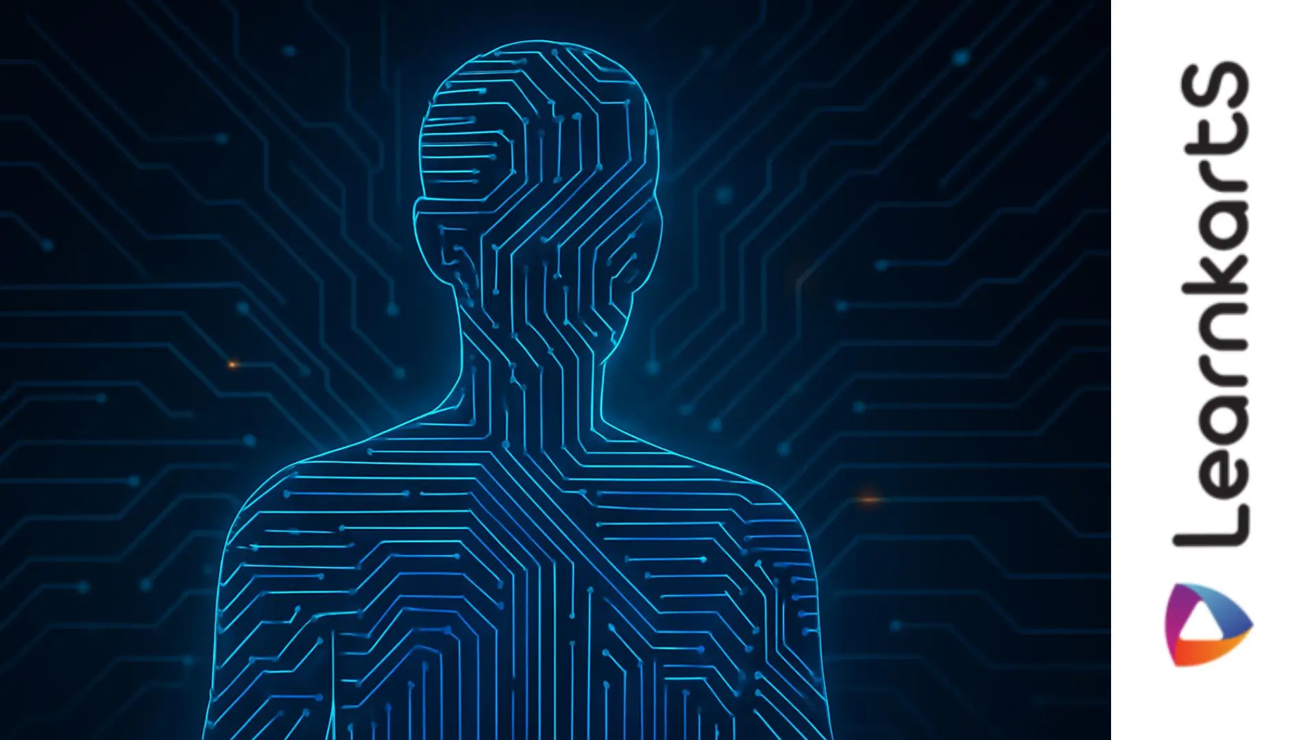 Ilustración digital de una silueta formada por circuitos luminosos que representa la ciberseguridad y la certificación CompTIA Security+