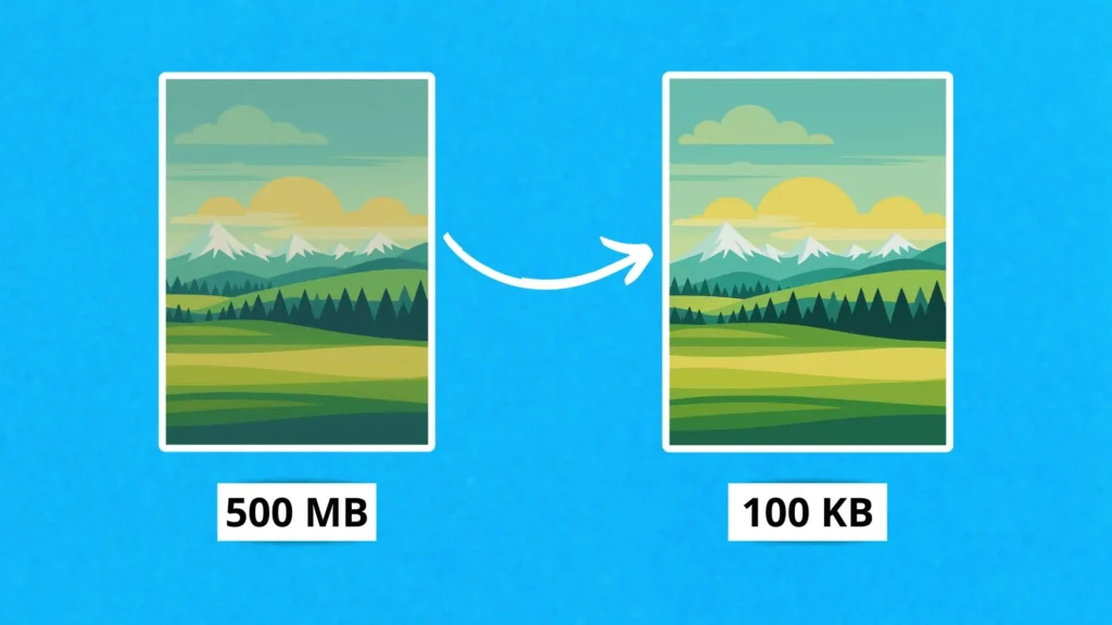 Comparación entre una imagen original y una versión optimizada con menor peso y la misma calidad visual.