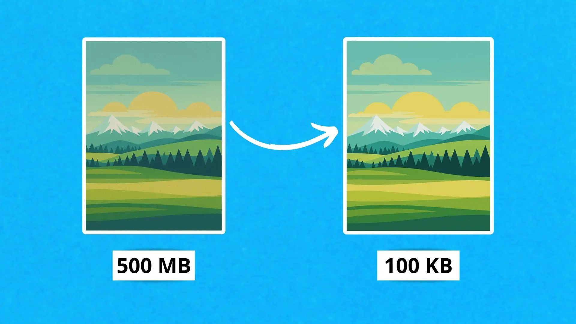 Comparación entre una imagen original y una versión optimizada con menor peso y la misma calidad visual.
