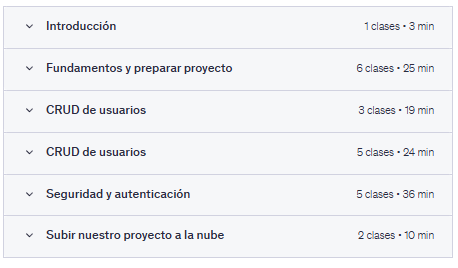 Contenido del curso "Koa JS, una alternativa más ligera a Express" en Udemy 