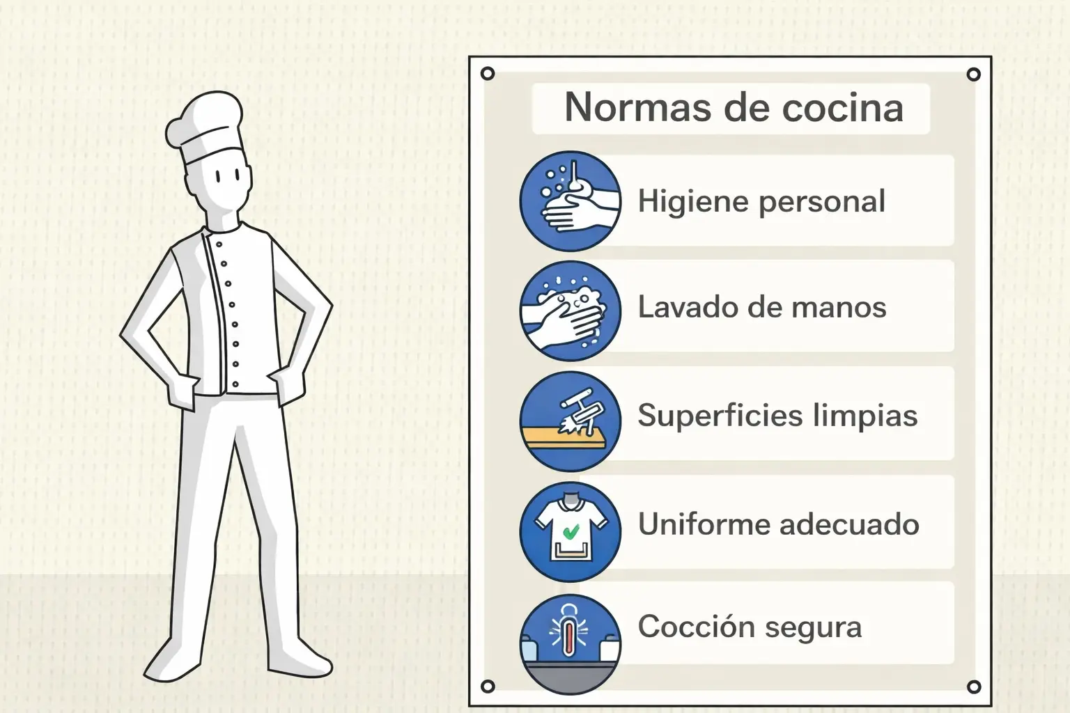 Capacitación gratuita de cocinero con bases profesionales para cocina y restaurante