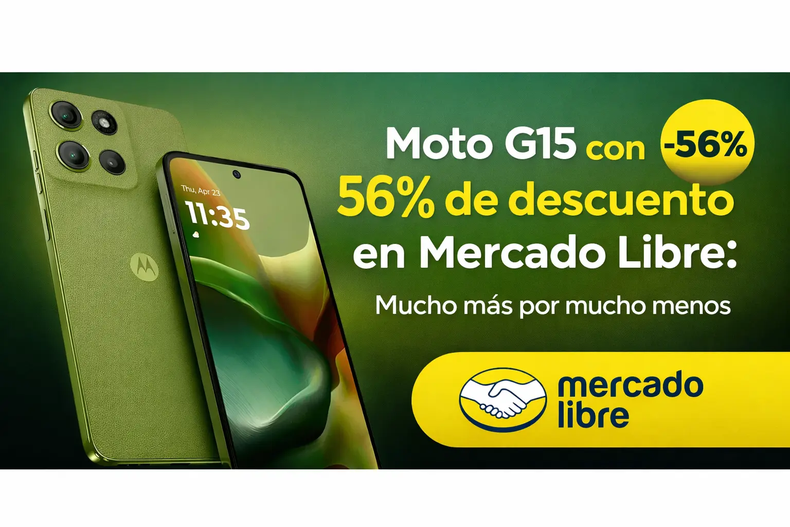Moto G15 con 56% de descuento en Mercado Libre: Mucho más por mucho menos