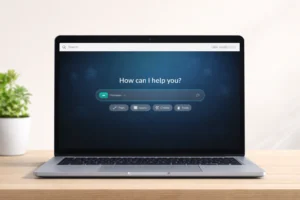 Interfaz de un asistente de inteligencia artificial accesible desde la web