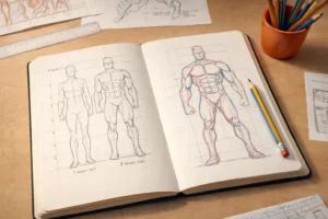 PDF gratuito de Domestika para dibujar superhéroes correctamente