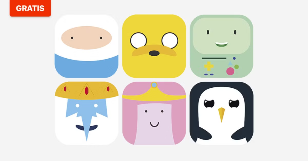 Descarga gratis el pack de iconos de Adventure Time - Imagen de Domestika