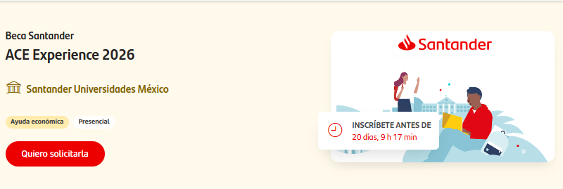 Beca Santander: ACE Experience 2026 - Imagen de Santander