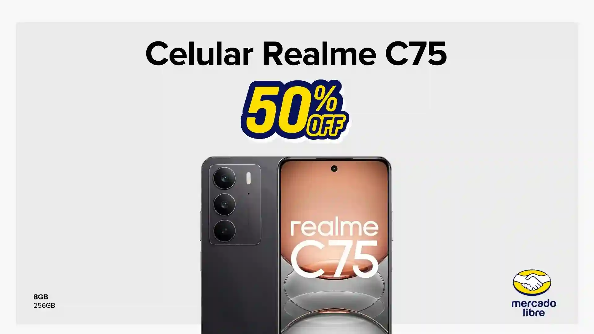 Oferta imperdible del Realme C75 con 8 GB de RAM y 256 GB de memoria con 50% de descuento