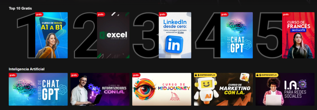 Interfaz de Claseflix 