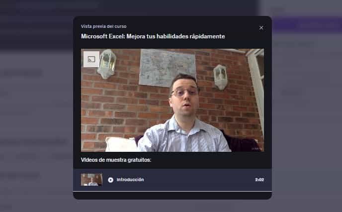 Imágen del curso "Microsoft Excel: Mejora tus habilidades rápidamente" en Udemy