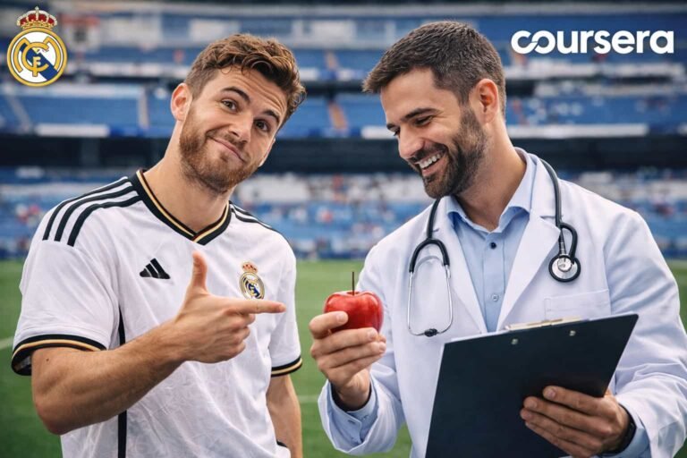 Cursos gratis de nutrición y entrenamiento del Real Madrid con certificado profesional