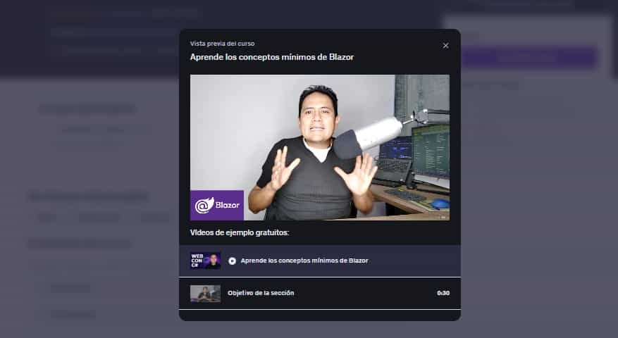 Imágen del curso "Aprende los conceptos mínimos de Blazor" en Udemy