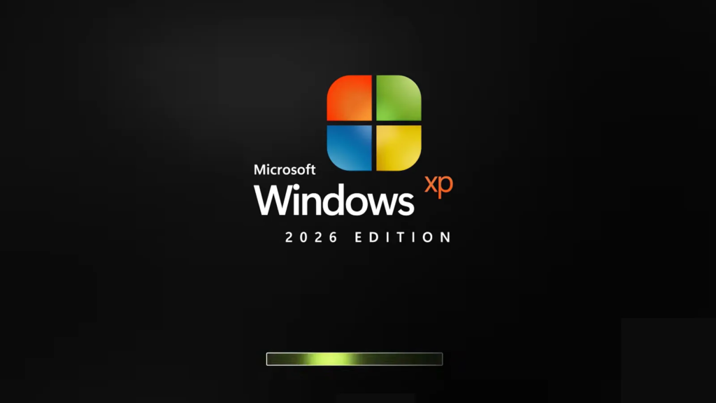 Pantalla de carga del concepto Windows XP 2026. Foto. SoftZone.