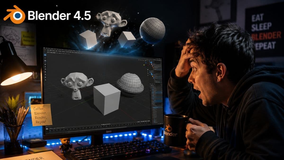 Curso gratis de Blender 4.5 básico para crear proyectos 3D desde cero