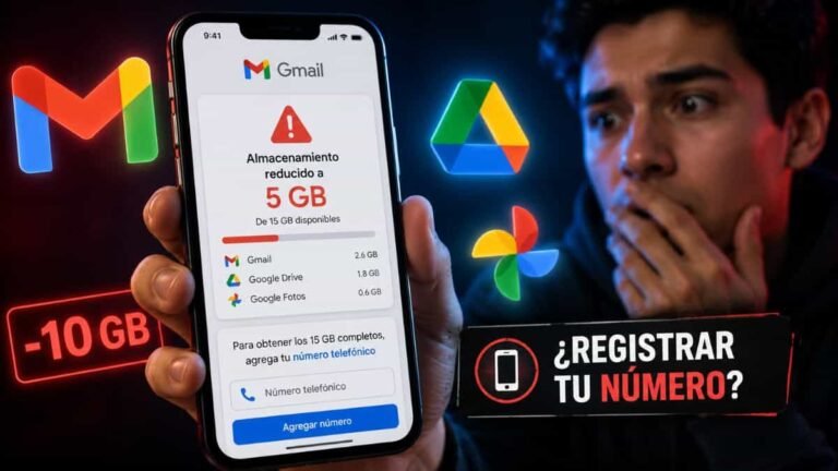 Gmail podría pedir tu número para dar más espacio