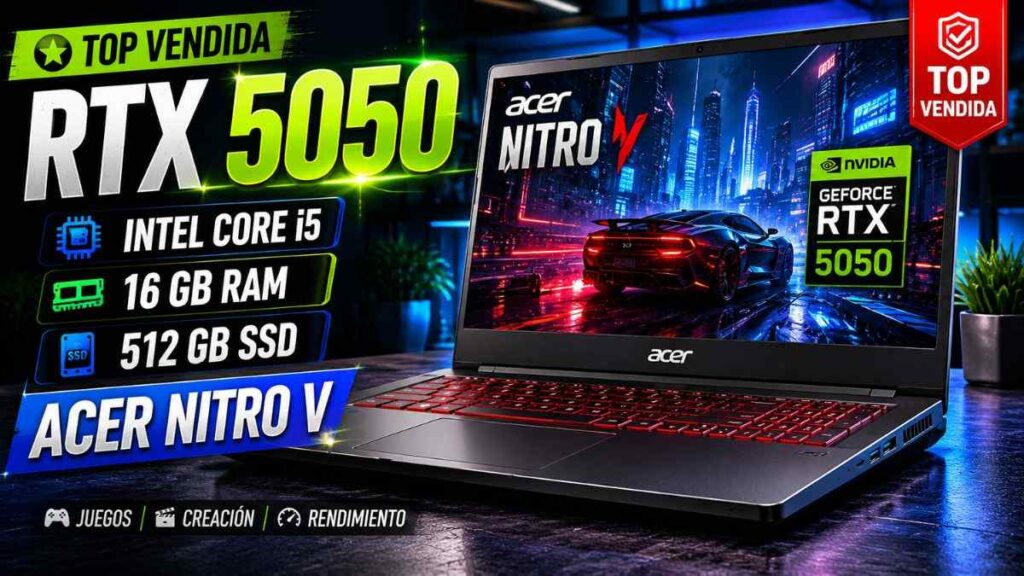Acer Nitro V con RTX 5050 y Core i5 en Mercado Libre