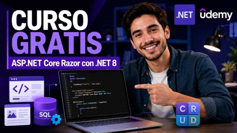 Crea aplicaciones web con un curso .NET 8 gratuito en Udemy