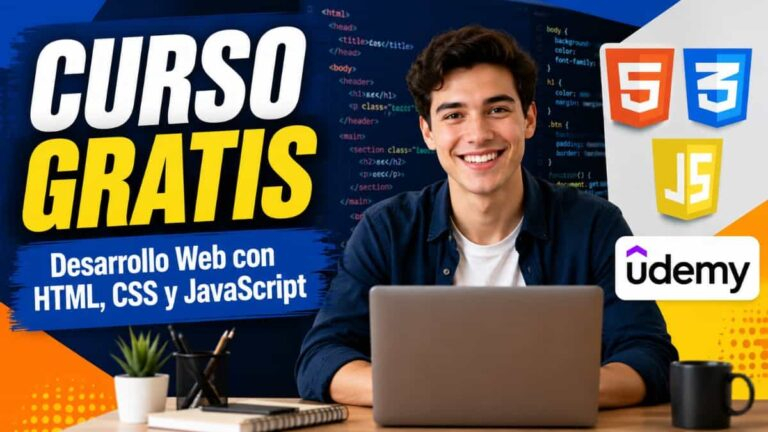 Curso gratuito de desarrollo web con HTML, CSS y JavaScript en Udemy