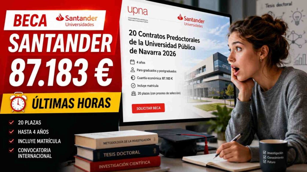 Beca predoctoral UPNA 2026 con financiación y matrícula 