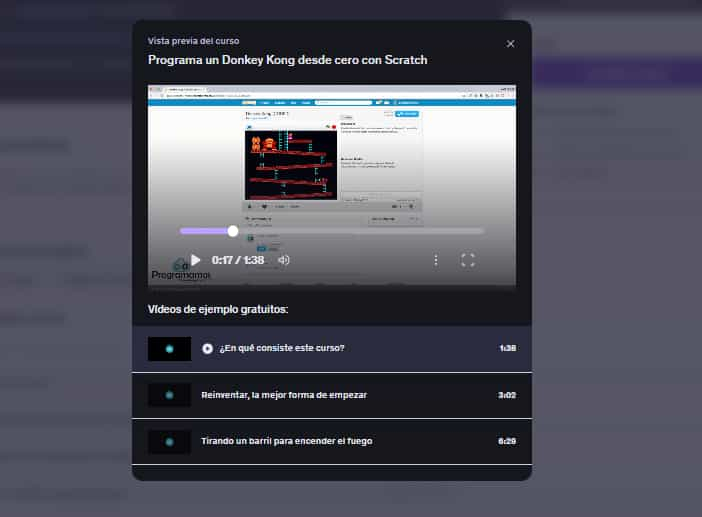 Imagen del curso "Programa un Donkey Kong desde cero con Scratch" en Udemy