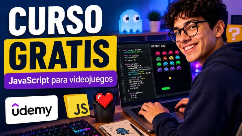 Curso gratuito de Udemy para crear videojuegos con JavaScript
