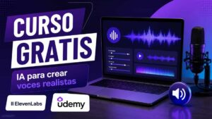 ElevenLabs IA en un curso gratuito de Udemy para principiantes