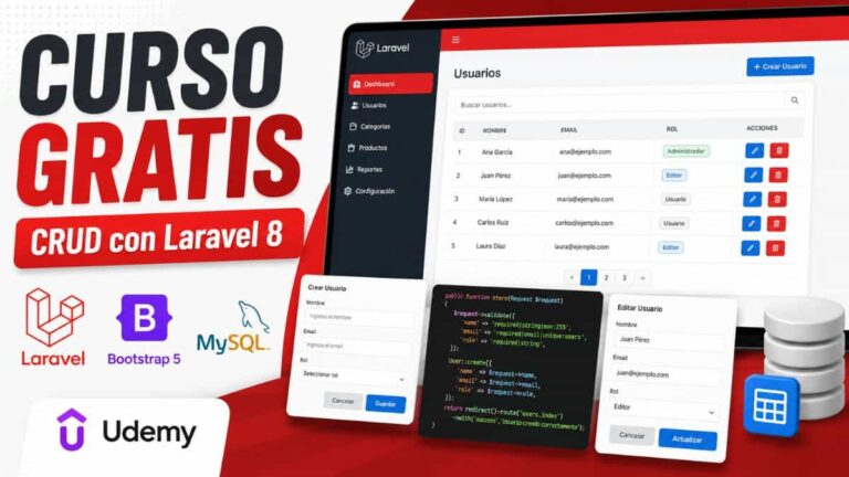 Curso gratis de Laravel 8: aprende a crear un CRUD con Bootstrap 5