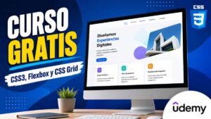 Curso gratis de CSS3 en Udemy con Flexbox y CSS Grid