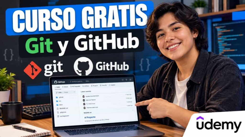 Curso gratuito de Git y GitHub en Udemy para principiantes