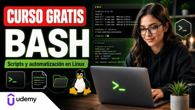 Automatiza tareas con un curso gratuito de Bash en Udemy
