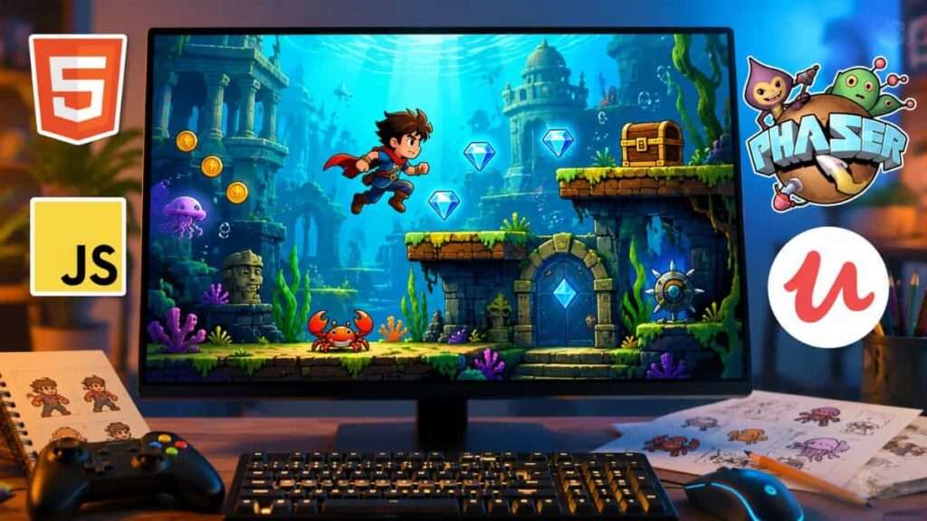 Juegos 2D con Phaser en un curso gratuito de Udemy
