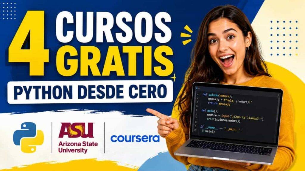 4 cursos de Python gratis para aprender desde cero