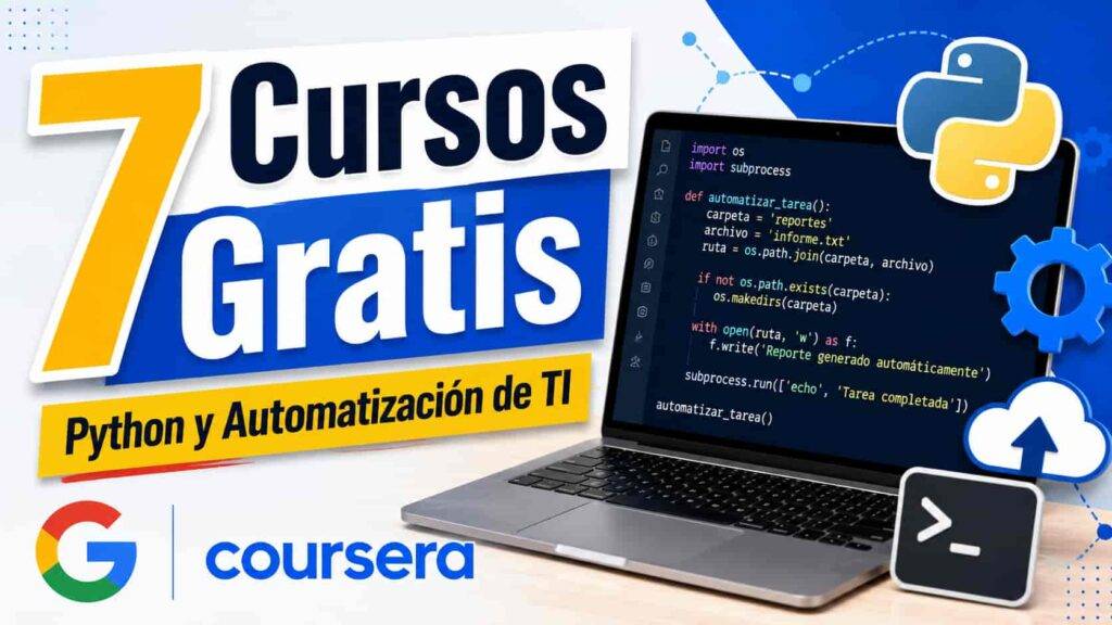 7 cursos gratis de Python de Google con certificado profesional