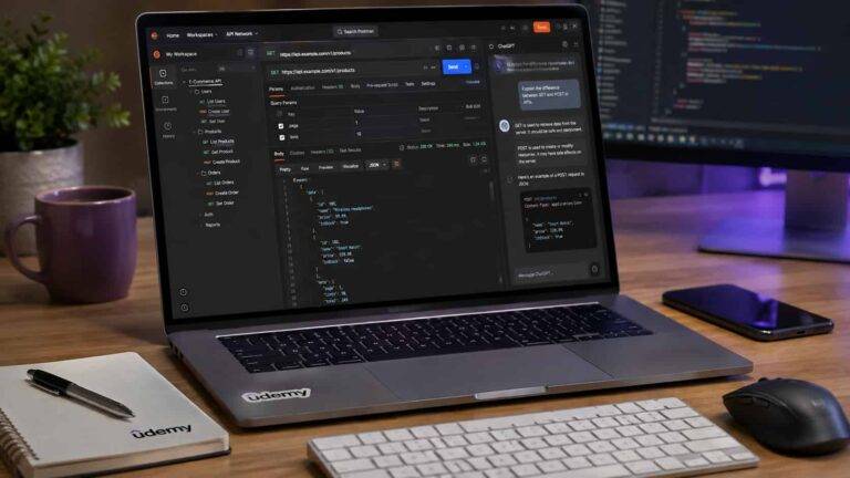 Udemy tiene gratis un curso Premium para aprender API y Postman con ChatGPT