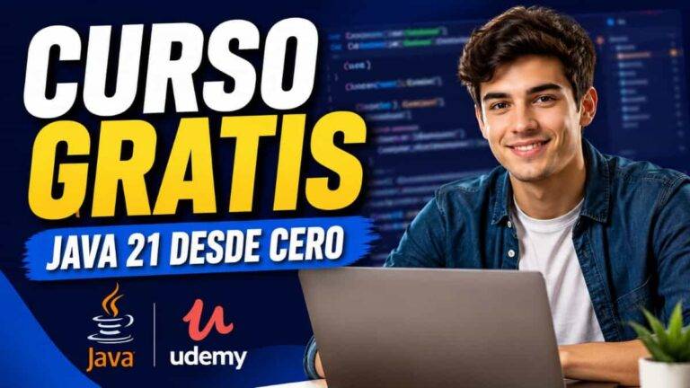 Curso de Java 21 gratis en Udemy para principiantes