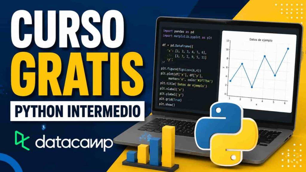 Curso de Python intermedio gratis en DataCamp con certificado