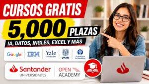 Cursos gratis Santander 2026: 5,000 plazas disponibles