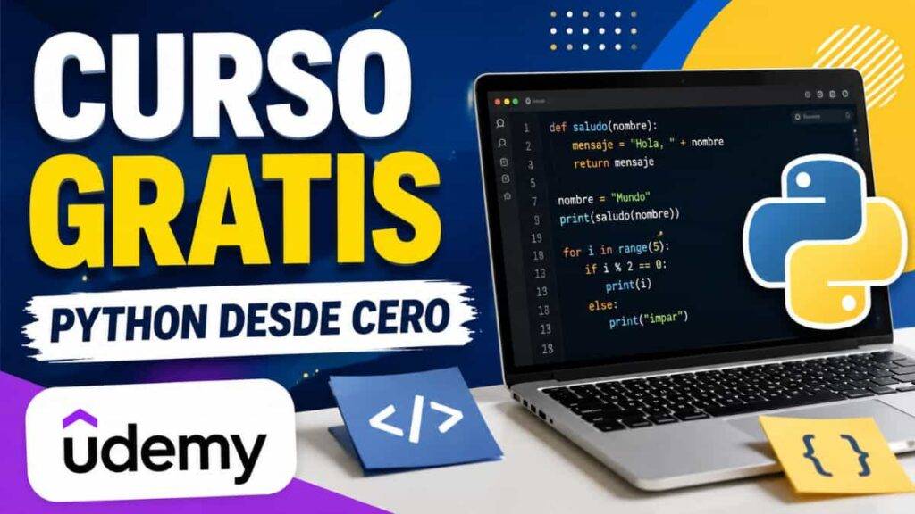 Curso de Python gratis desde cero en Udemy