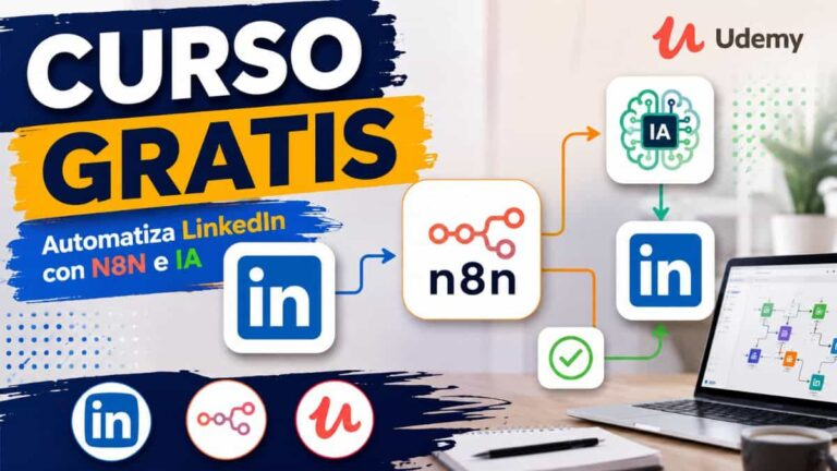Curso gratis de Udemy para crear automatizaciones en LinkedIn con N8N